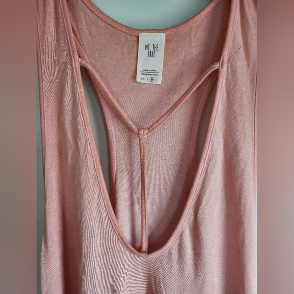 FREE PEOPLE Amelia Pink Racerback Tank Top SIZE MEDIUM - Picture 6 of 6